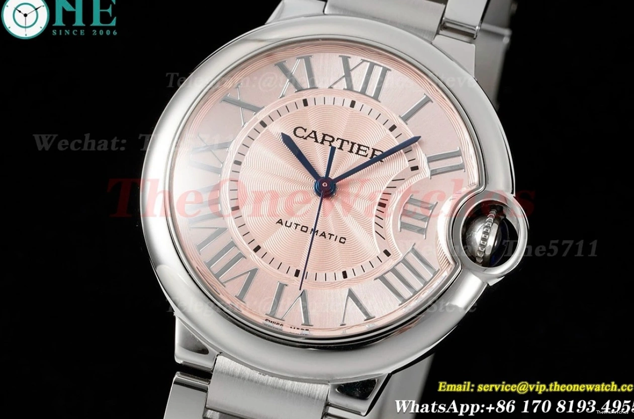 36mm 3KF De Cartier SS A076 Stk Bleu SS Ballon Pink 0217